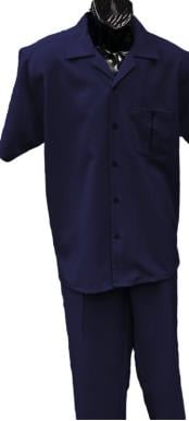  Mens Walking Suit - Big and Tall Casual Suit - Navy Suit Up to 6XL Pants