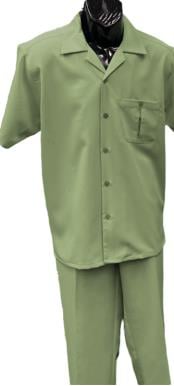  Mens Walking Suit - Big and Tall Casual Suit - Sage Suit Up to 6XL Pants