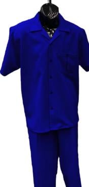  Mens Walking Suit - Big and Tall Casual Suit - Blue Suit Up to 6XL Pants