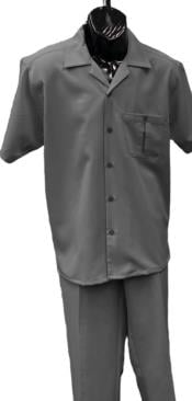  Mens Walking Suit - Big and Tall Casual Suit - Grey Suit Up to 6XL Pants