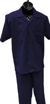  Mens Walking Suit - Big and Tall Casual Suit - Navy Suit Up to 6XL Pants