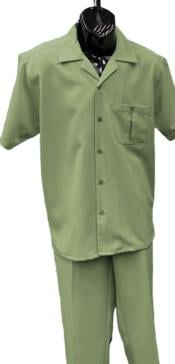  Mens Walking Suit - Big and Tall Casual Suit - Sage Suit Up to 6XL Pants