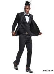  Mens Black Shiny Suit - Flashy Sateen Suit With Bowtie - Wedding