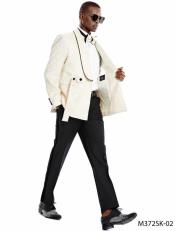  Paisley Sportcoat - Wedding Tuxedo Suit - Prom Champagne Blazer