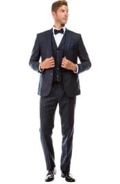  SKU#JA60648 Burgundy Suit - Herringbone Suit - Winter Vested Suit Tweed Suit