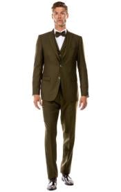  SKU#JA60649 Burgundy Suit - Herringbone Suit - Winter Vested Suit Tweed Suit