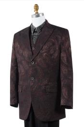  Brown Paisley Suit - Brown Tuxedo - Wedding Suit