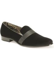  Velvet Shoe - Slip on Shoe - Black Prom Shoe