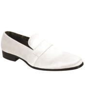  Velvet Shoe - Slip on Shoe - White Prom Shoe