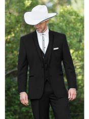  SKU#JA60891 Country Tuxedos For Weddings Mens Western Traje Vaquero Suit - Black