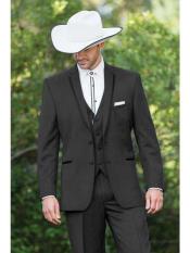  SKU#JA60893 Country Tuxedos For Weddings Mens Western Traje Vaquero Suit - Dark