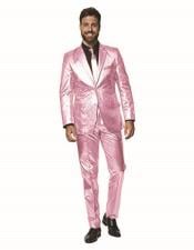  Shiny Metallic Party Pink Suit