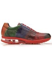  Style#E16 Belvedere George Ostrich Leg Sneakers Multi Color