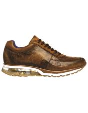  Style#E02 Belvedere Todd Ostrich Leg Sneakers Antique Brandy