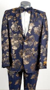  SKU#JA61338 Mend Gold and Blue Suit