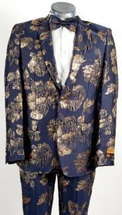  SKU#JA61342 Mend Gold and Blue Suit