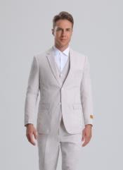  Seersucker Suit - Summer Suit - Cotton Suit - Light Gray