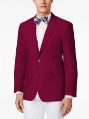  Mens Linen Blazer - Burgundy Linen Sport Coat - Summer Blazer
