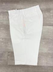  Linen Flat Front Pants White