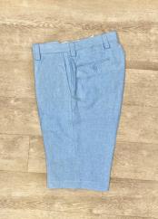 Men's Linen Fabric Pants Flat Front Light Gray