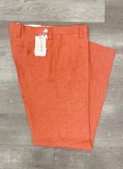  Linen Flat Front Pants Tangy Orange