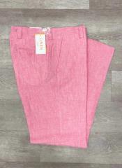  Linen Flat Front Pants Pink