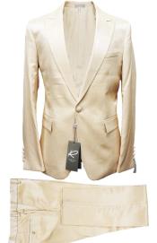  Rossiman Suit - Sateen Suit - Cream Shiny Suit