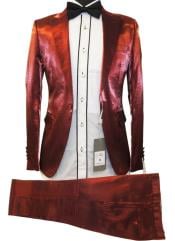  Rossiman Suit - Sateen Suit - Red Shiny Suit