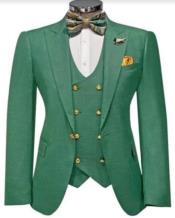  SKU#JA61583 Emerald Green and Gold Tuxedo Suit