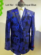  Retro Paris Suits Mens Suit Royal Blue