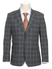  Plaid Suit - Mens Windowpane Suit By English Laundry Designer Brand - Gray Check