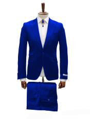  Mens Shiny Blazer - Navy Sateen Vested Suit
