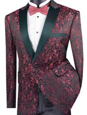  Paisley Blazer - Red Tuxedo - Dinner Jacket - Prom Tuxedo