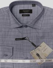  Mens Long Sleeve 100% Cotton Shirt - Light Texture - Charcoal