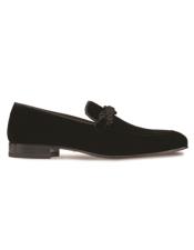 Mezlan Brand - Black Tuxedo Shoe - Velvet Braided Formal
