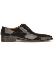 Mezlan Brand - Black Tuxedo Shoe - Patent Leather Formal Oxford
