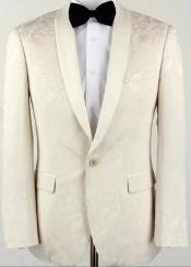  Ivory Dinner Jacket - Ivory Blazer - Cream Paisley Wedding Tuxedo Jacket