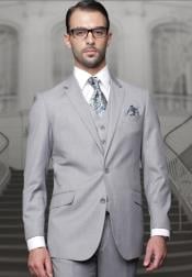  Mens Suits Regular Fit - Wool Suit - Pleated Pants - Gray