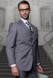  Mens Suits Regular Fit - Wool Suit - Pleated Pants - Charcoal