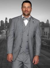  Mens Suits Regular Fit - Wool Suit - Pleated Pants - Grey Suit