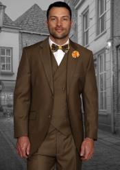  Mens Suits Regular Fit - Wool Suit - Pleated Pants - Bronze Suit
