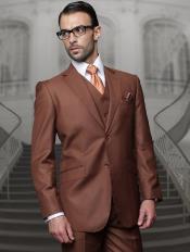  Mens Suits Regular Fit - Wool Suit - Pleated Pants - Copper