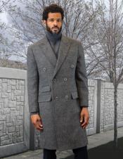  Breasted Gray Overcoat