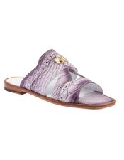  Mens Purple Alligator Slide Sandal Mule Mykonos
