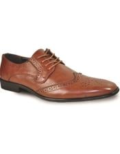  Men Dress Shoe KING-2 Wingtip Oxford Shoe Brown