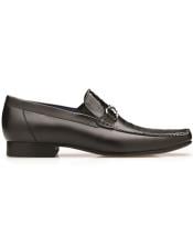  Belvedere Bruno Ostrich and Italian Calfskin Shoes Black