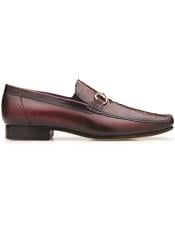  Belvedere Bruno Ostrich and Italian Calfskin Shoes Dark Burgundy