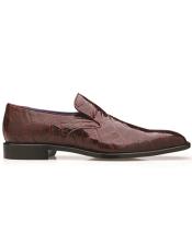  Belvedere Genova Genuine Alligator Shoes Dark Burgundy