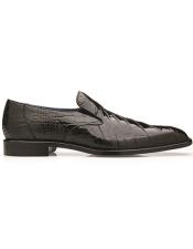  Belvedere Genova Genuine Alligator Shoes Black