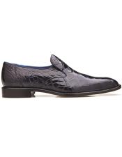  Belvedere Genova Genuine Alligator Shoes Navy